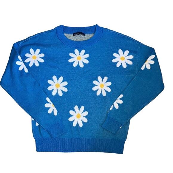 Nikka K Blue White Daisy Sweater Size XS - Picture 1 of 3